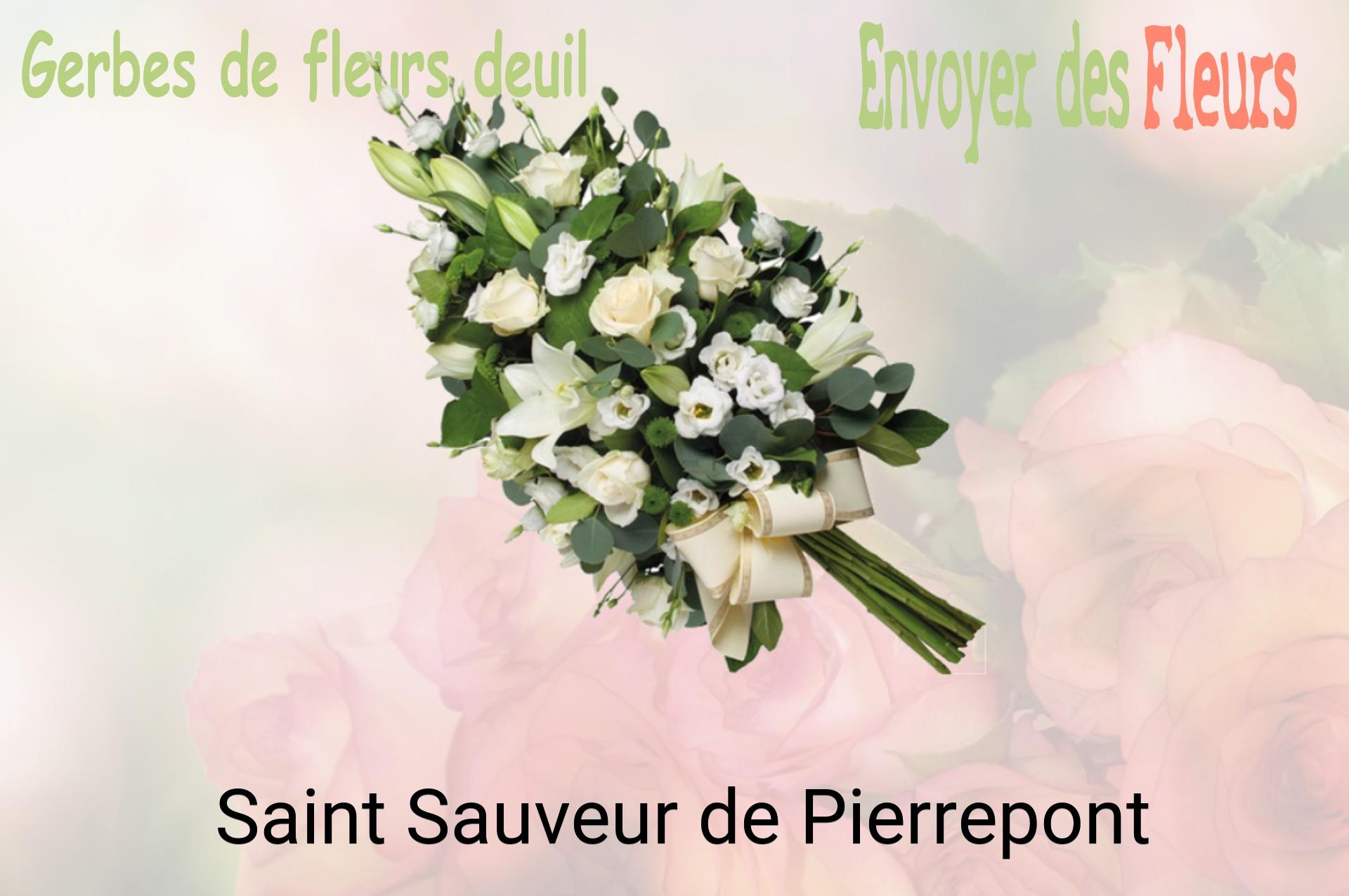 Gerbe de fleurs de deuil livrée à Saint-Sauveur-de-Pierrepont